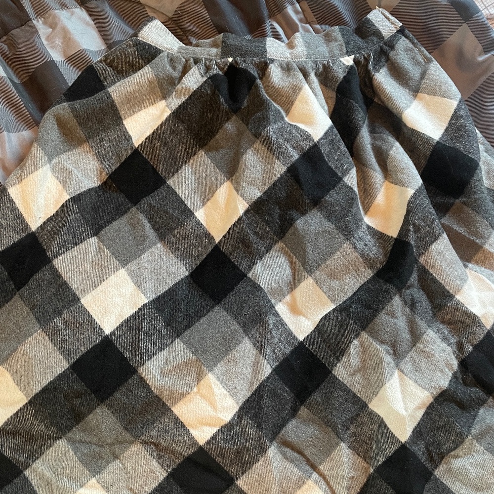 ModCloth Sunday Sojourn wool black and white plaid skirt